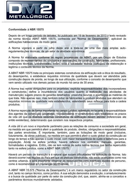 Conformidade à NBR15575